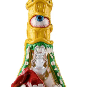 Creepy Yellow Underwater Cyclops Beaker Bong Monster Dab Rig Big Thick Waterpipe W/ Ice Pinch